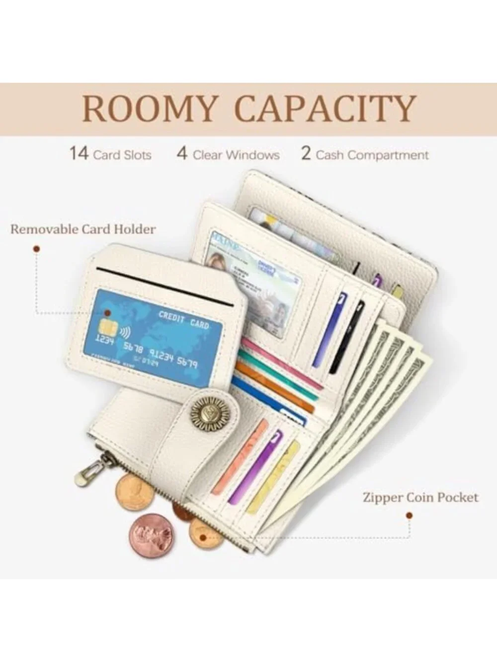 Floral RFID Blocking Small Wallet for Women | Bifold Credit Card Holder